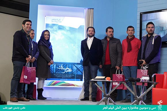 منصور لشگری قوچانی، آنا نعمتی، مصطفی کیایی، محسن کیایی و بهرام رادان در مراسم رونمایی از فیلم «عصر یخبندان»