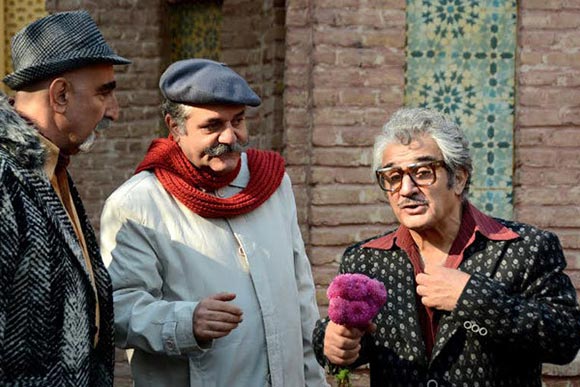 مهدی هاشمی، امیرشهاب رضویان (کارگردان) و فرهاد آئیش در پشت صحنه فیلم 